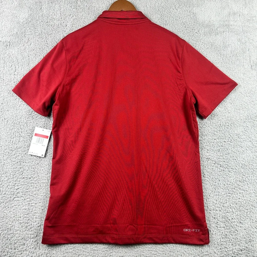 Nike Dri-FIT‎ Eagle Mascot Polo Shirt Mens Large Red Short Sleeve NEW